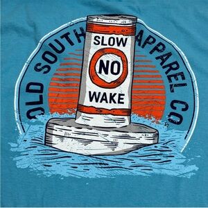 Old South Apparel Co No Wake Zone Teal Blue Short Sleeve Shirt Mens Size 3XL NEW